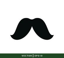 mustasch ikon platt stil illustration vektor