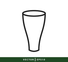 Flasche und Glas-Symbol-Vektor-Logo-Design-Illustration vektor