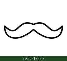 mustasch ikon platt stil illustration vektor