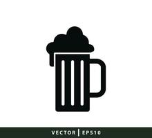 Flasche und Glas-Symbol Vektor-Logo-Design-Vorlage vektor