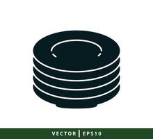 Plattensymbol Vektor-Logo-Design-Vorlage vektor
