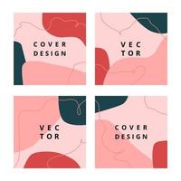 uppsättning modern designmall med abstrakta organiska former i pastellfärger. minimal snygg fyrkantig bakgrund för broschyr, flygblad, banner, affisch och varumärkesdesign. vektor illustration