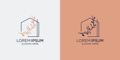 Design-Logo und Branding-Karte für Wohnkultur vektor