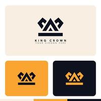 einfaches minimalistisches königskronen-logo-design vektor
