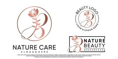 uppsättning naturlig skönhet logotyp design för skönhetssalong med kreativa moderna koncept premium vektor