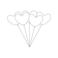 Arbeitsblatt zum Nachzeichnen von Herzballons für Kinder vektor
