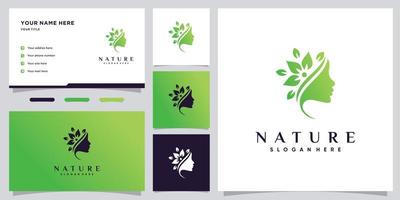 Naturschönheits-Logo-Design mit kreativem Element und Premium-Vektor der Visitenkartenvorlage vektor