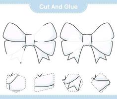 klipp och limma, klipp delar av bandet och limma dem. pedagogiskt barnspel, utskrivbart kalkylblad, vektorillustration vektor