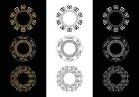 Dekorations- und Ornamentelemente auf weißem Hintergrund. florale Verzierung. vektor