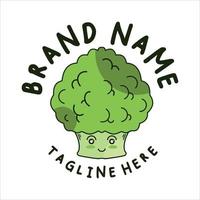niedlicher brokkoli-logo-linienkunststil