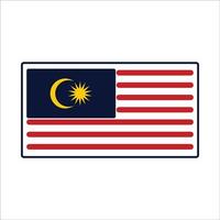 malaysisk flagga linjekonst vektor