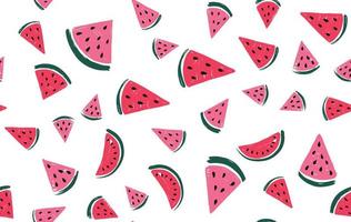 vattenmelon skiva handritad illustration. vektor