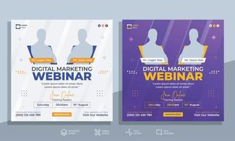 digitales Marketing Live-Webinar-Einladung Post-Banner-Design - Vorlage für soziale Medien vektor