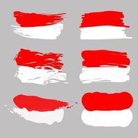 indonesische Flagge in der Pinselsammlung vektor