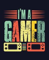 Gamer-T-Shirt-Vorlagendesign. vektor