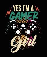 gamer t-shirt malldesign. vektor