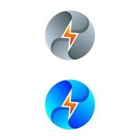 Logo-Design mit Kreis-Blitzverlauf vektor