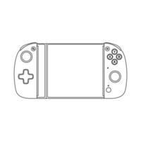 Smartphone-Gamepad-Umrisssymbolillustration auf weißem Hintergrund vektor