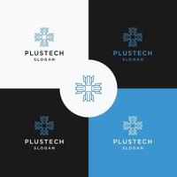 plysch tech logotyp ikon designmall vektor