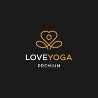älskar yoga logotyp formgivningsmall vektor