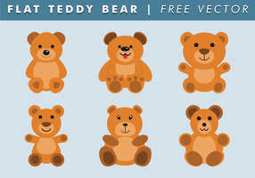 Flacher Teddybär Free Vector