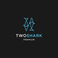 Designvorlage für zwei Hai-Logos vektor
