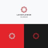 Liebe Blume Logo Symbol Design Vorlage Vektor Illustration