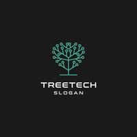 träd tech logotyp ikon platt formgivningsmall vektor