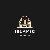 islamische goldfarbe und luxuriöses logo-design. Luxus-Moschee-Logo-Design-Vorlage vektor