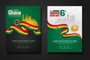 ange affisch design republik ghana glad självständighetsdagen bakgrundsmall vektor