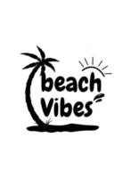 svartvit sommarillustration beach vibes.eps vektor
