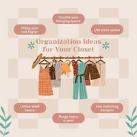rosa illustrierte Organisationsideen für Ihren Kleiderschrank.eps vektor
