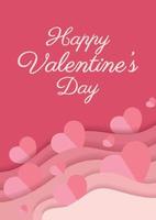 rosa glad alla hjärtans dag-kort eller bröllopskortdesign vektor
