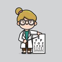 söta läkare ögonläkare vektor