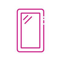 eps10 rosa vektor glas ram linje ikon isolerad på vit bakgrund. glasväggkontursymbol i en enkel platt trendig modern stil för din webbdesign, logotyp, piktogram och mobilapplikation