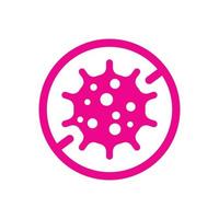 eps10 rosa vektor antibakteriella bakterie ikon isolerad på vit bakgrund. ingen bakteriesymbol i en enkel platt trendig modern stil för din webbdesign, logotyp, piktogram och mobilapplikation