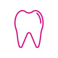 eps10 rosa vektor tand linje ikon isolerad på vit bakgrund. medicinsk tandkontursymbol i en enkel platt trendig modern stil för din webbdesign, logotyp, piktogram och mobilapplikation
