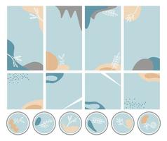modern samling med mallar för sociala medier lägger upp berättelser och omslag för webbbakgrundsdesign. affisch, kort, banderoll. berättelser ram. vit bakgrund. vektorgrafik. vektor