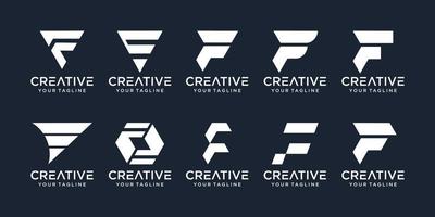 uppsättning abstrakt initial bokstav f logotyp mall. ikoner för affärer av mode, sport, fordon, enkel. vektor