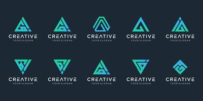 Set von kreativem abstraktem Monogramm-Logo-Design. vektor