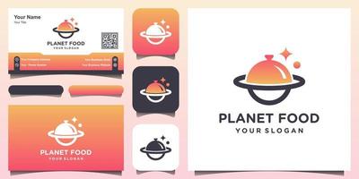 abstrakt mat planet logotyp designmall vektor illustration och visitkort design.