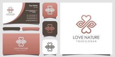 minimalistisk elegant blad- och oljelogodesign med linjekonststil. logotyp för skönhet, kosmetika, yoga och spa. logotyp och visitkort design. vektor