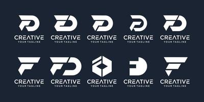 uppsättning abstrakt initial bokstav f, d logotyp mall. ikoner för affärer av mode, sport, fordon, enkel. vektor