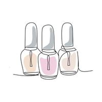 vektorillustration der nagellackflasche im linienkunststil vektor