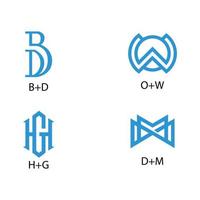 kreatives Brief-Logo-Design. monogramm kreativbuchstabe bd hg dm logo design template icons vektor