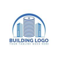 logotypdesign för fastigheter. konstruktion arkitektur byggnad logotyp formgivningsmall vektor
