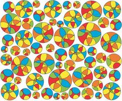 ljusa geometriska mönster av mångfärgade cirklar vektor