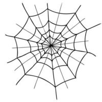 Halloween-Spinnennetz. Spinnennetz. Nahansicht. Vektor-Illustration. lineare handzeichnung im gekritzelstil für urlaubsdesign, dekor und dekoration vektor