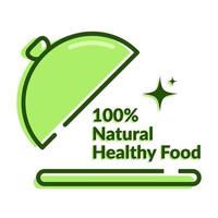 100 hundra procent naturlig hälsosam mat text i maträttsillustrationen vektor