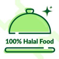 100 procent halal matmeny i maträttsillustrationen vektor